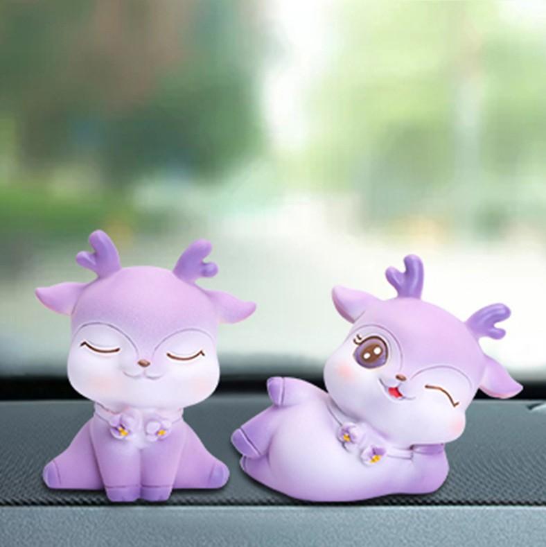 Purple Deer Resin Ornaments