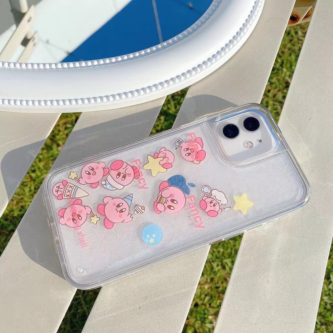 Cute Liquid Quicksand Kirby Phone Case