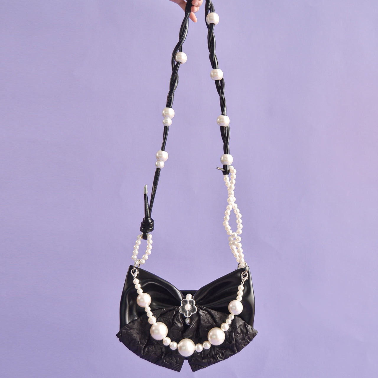 Butterfly Bow Pearl Shoulder Bag