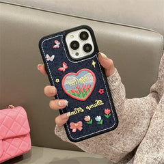 Denim Butterfly Tulip Phone Case