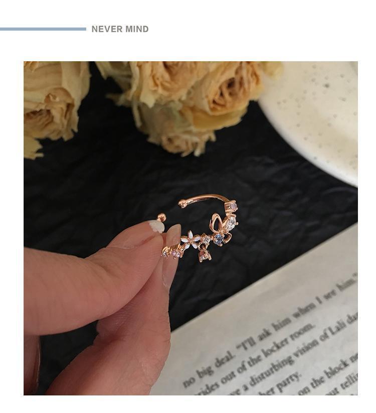 Kawaii Flower Adjustable Pinky Ring