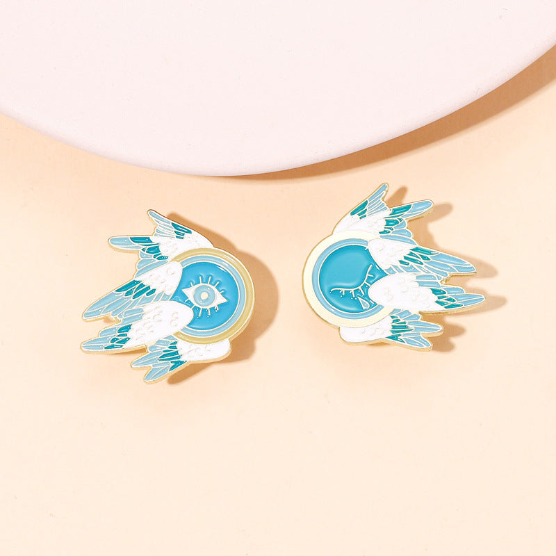 Cartoon Wings Feather Eyes Pins