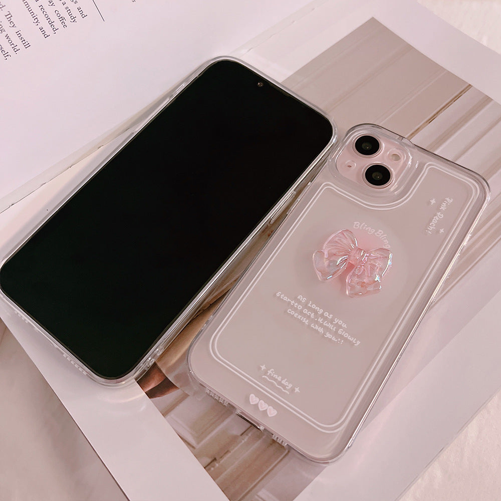 Clear Crystal Bow Phone Case