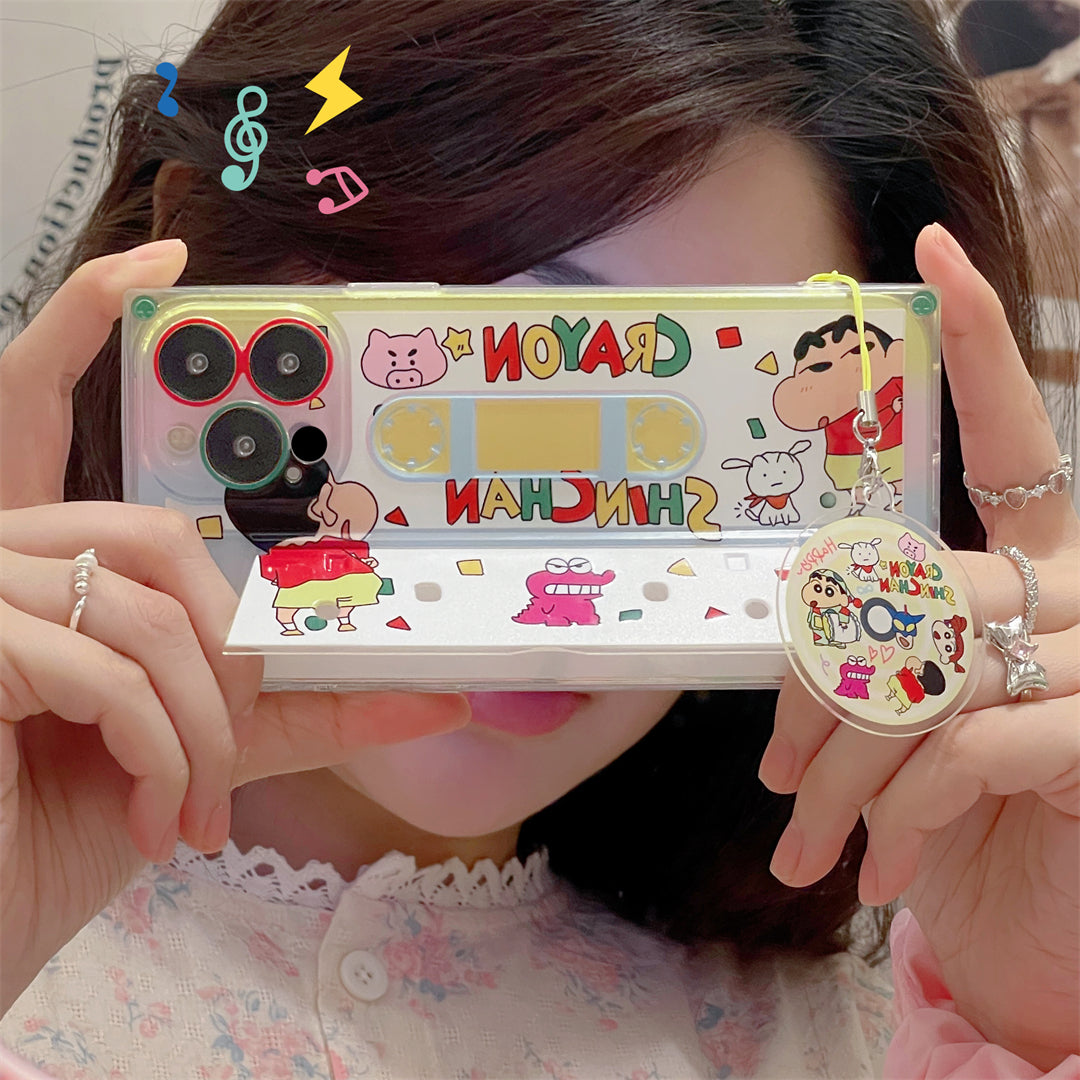 Kawaii Cartoon Magnetic Tape Holder Phone Case