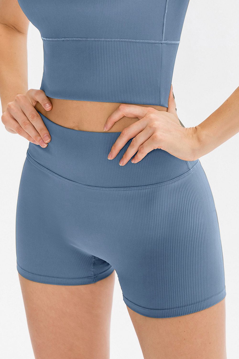Slim Fit Wide Waistband Shorts