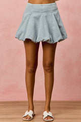 Denim Bubble Mini Skirt