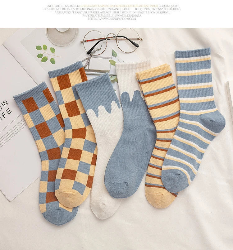 Blue Cotton Socks