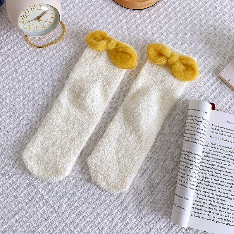 Bowknot Thickened Floor Socks