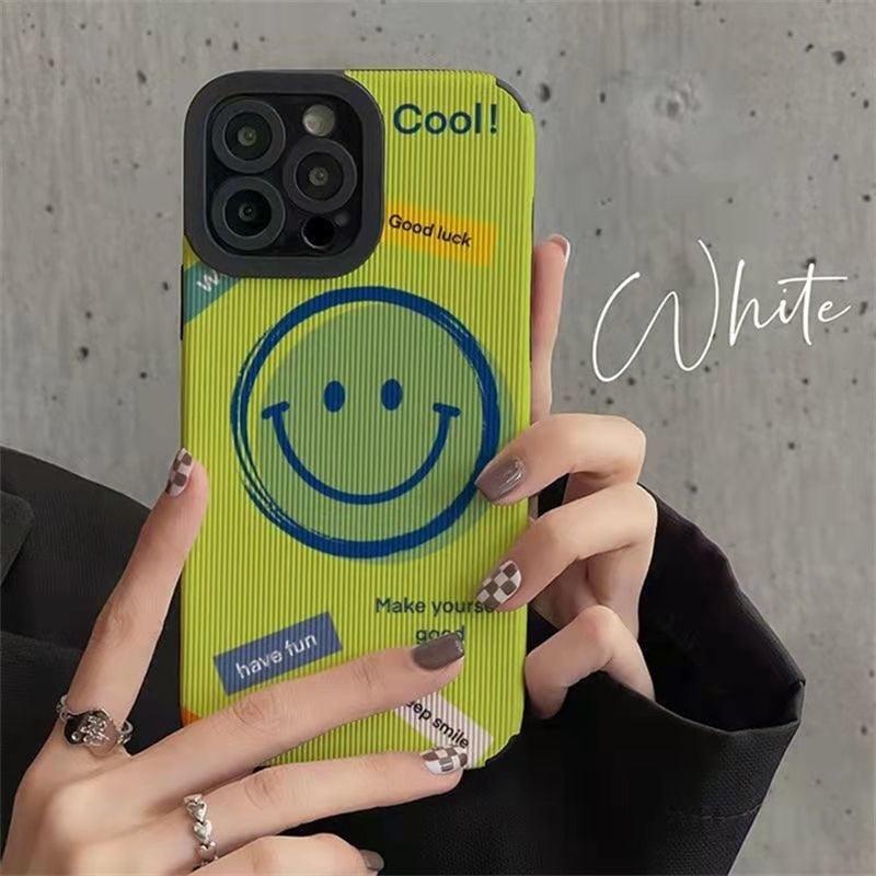 Cheerful Smiley Face: Cute Phone Case with Soft Cover for iPhone 11, 12, 13, 14 Pro Max, Mini, 6, S, 7, 8 Plus, SE, X, XS, and XR