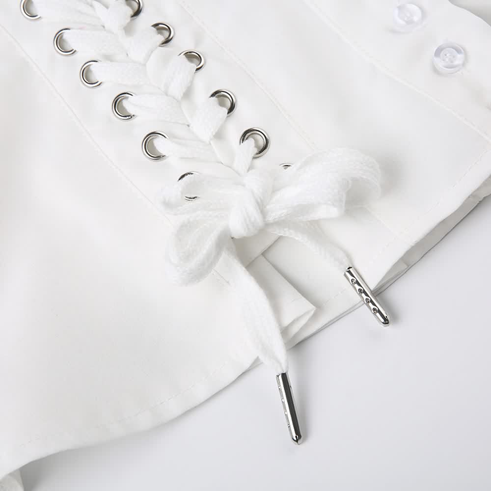 Coquette Lace Up Corset Blouse