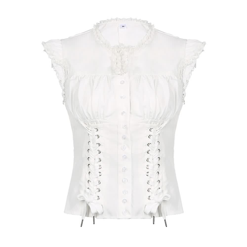 Coquette Lace Up Corset Blouse