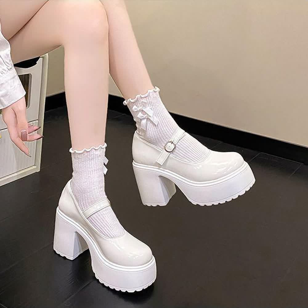 Coquette Leather Platform Mary Janes