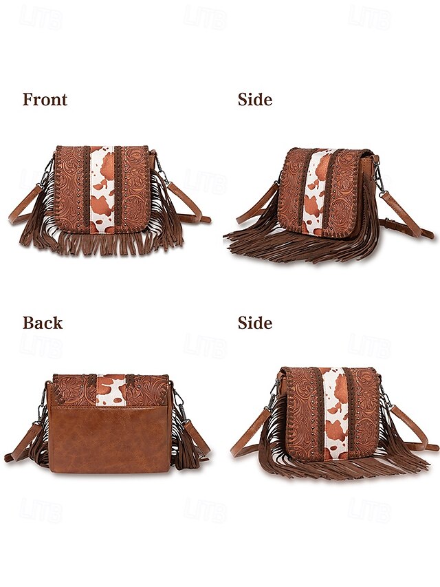Shoulder Bag Multi-Pocket Faux Leather Crossbody