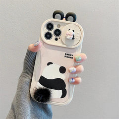 Cute 3D Ear Panda Phone Case for iPhone 15 Pro Max, 14, 13, 11, and 12 - Cover