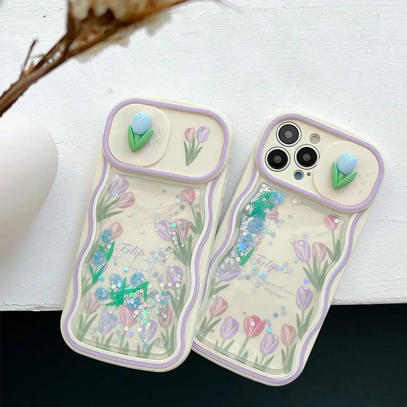 Cute 3D Flower Phone Case Cover Soft Bumper for iPhone 11, 12, 13, 14 Pro Max