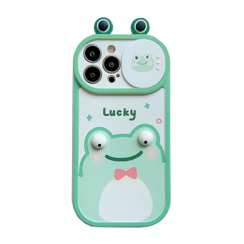 Cute 3D Frog Bear Phone Case for iPhone 15 Pro Max, 14-13-11-12