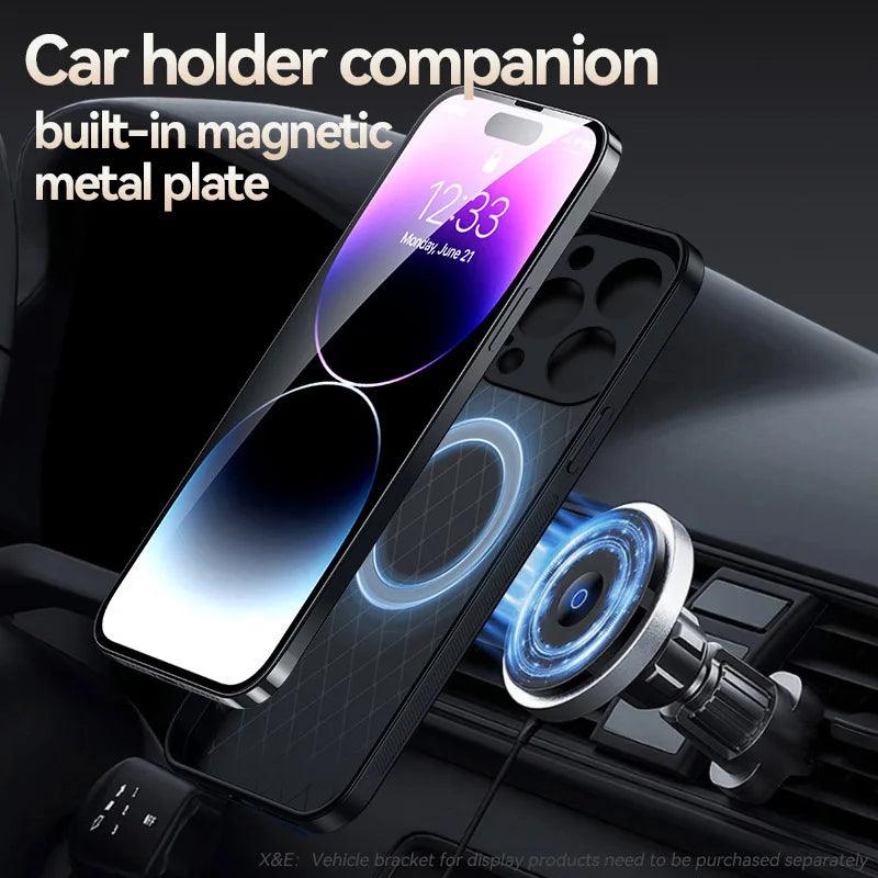 Cute Acrylic Hard Metal Frame Silicone Phone Case for iPhone 15, 12, 13, and 14 Pro Max