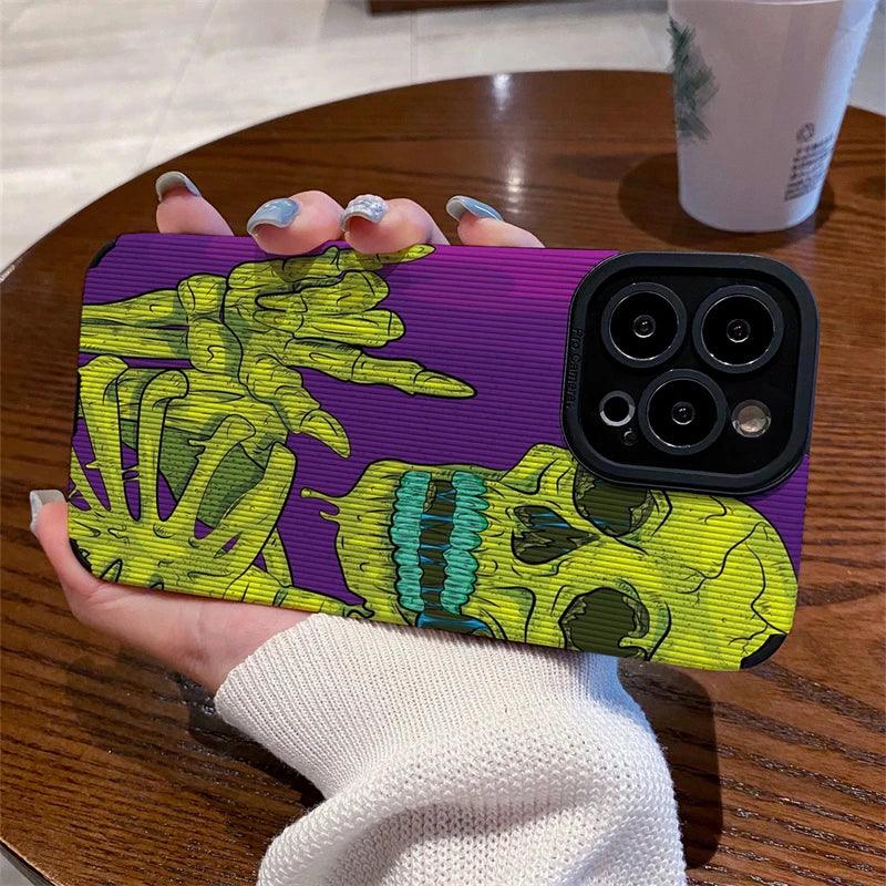 Cute and Funny Skeleton Phone Case for iPhone 15, 14, 13, 12, 11 Pro Max, X, XR, XS, 8, 7 Plus, and Mini