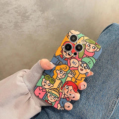 Cute Anime Graffiti Soft Phone Case - Funny Design for iPhone 14, 13 Pro Max, 12, 11, XS, XR, X