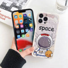 Cute Art Graffiti Astronaut Phone Case for iPhone 14 13 12 11 Pro Max Mini XS XR X 8 7 6 Plus