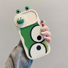 Cute Big Eyes Frog Wave Phone Case for iPhone 15 Pro Max, 14, 13, 11, 12