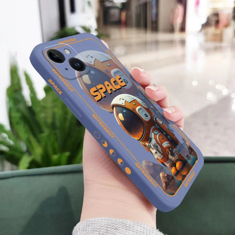 Cute Cartoon Astronaut Phone Case for iPhone 12, 11, 13, 14 Pro Max, X, XS, XR Plus