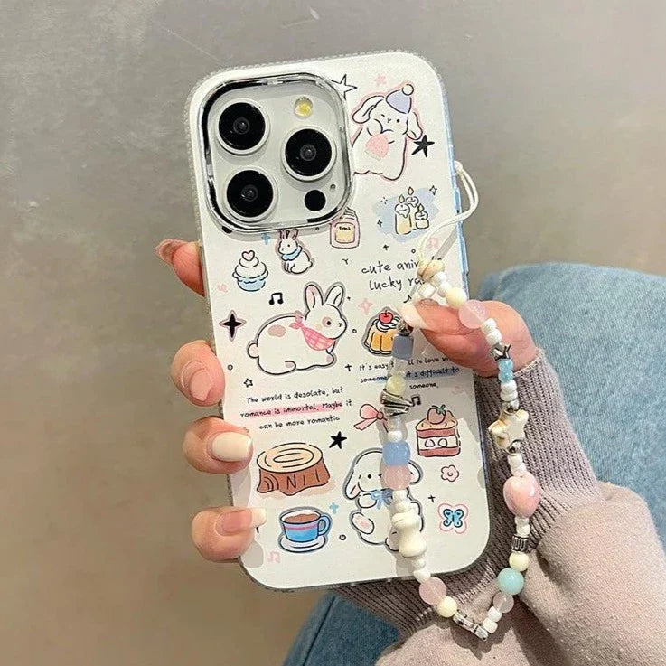 Cute Cartoon Lucky Rabbit Phone Case for iPhone 15 Pro Max, 14, 13, 11, 12, and 15 Plus