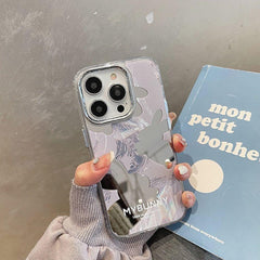 Cute Cartoon Rabbit Makeup Mirror Phone Cases for iPhone 11, 12, 13, 14 Pro Max