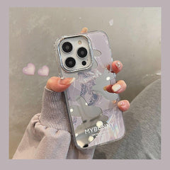 Cute Cartoon Rabbit Makeup Mirror Phone Cases for iPhone 11, 12, 13, 14 Pro Max