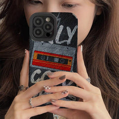 Cute Cassette Leather Phone Case - Compatible with iPhone 14, 13, 12, 11 Pro, XS Max, Mini, 8 Plus, 7, 6S, 6, X, XR