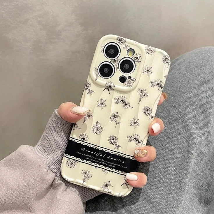 Cute Flowers Silicone Phone Case for iPhone 11-15 Pro Max Cover