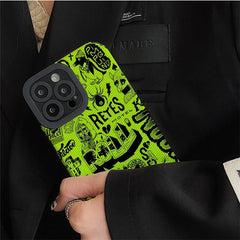 Cute Graffiti Fashion Phone Case - Soft Cover for iPhone 14, 13, 12, 11 Pro Max, XR, X, XS Max, 6, 7, 8 Plus