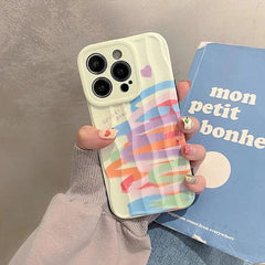 Cute Graffiti Soft Wave Phone Case for iPhone 11, 12, 13, 14, 15 Pro Max