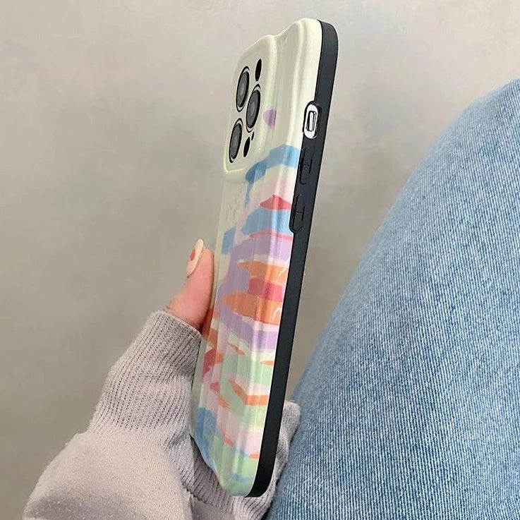 Cute Graffiti Soft Wave Phone Case for iPhone 11, 12, 13, 14, 15 Pro Max