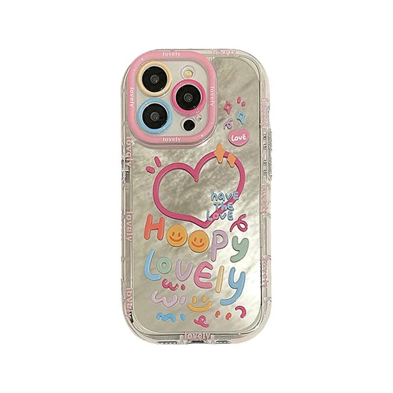 Cute Heart Mirror Phone Case for iPhone 11, 12, 13, 14, 15 Pro Max