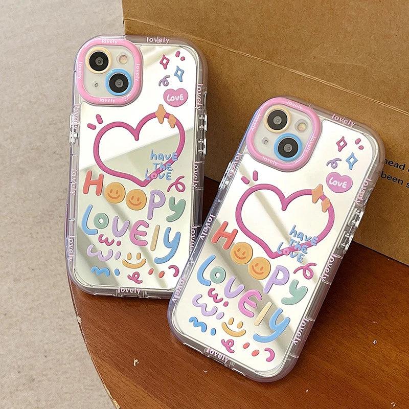 Cute Heart Mirror Phone Case for iPhone 11, 12, 13, 14, 15 Pro Max