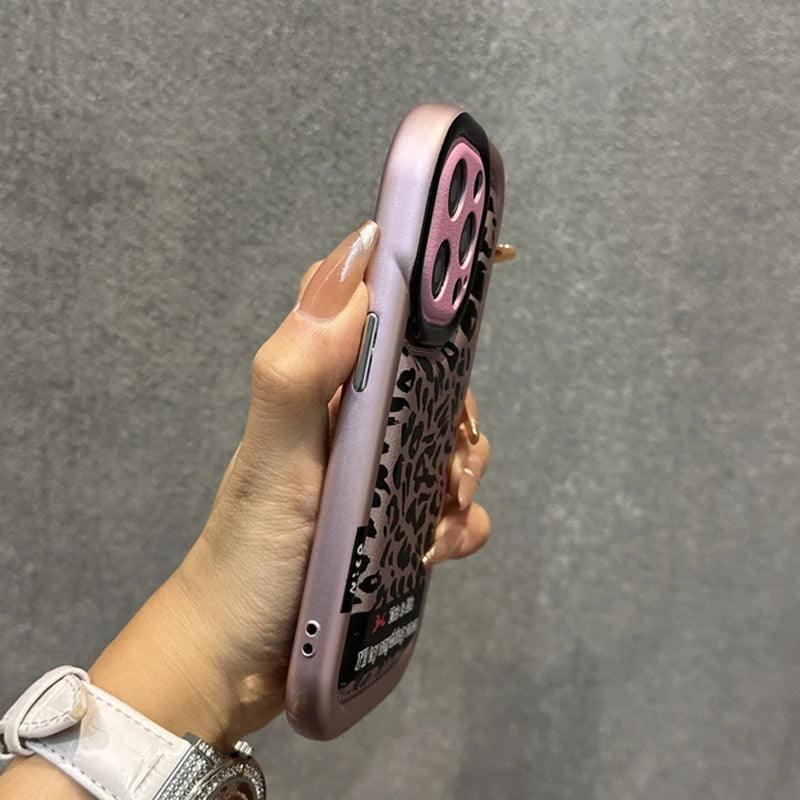 Cute Leopard Print Phone Case for iPhone 15 Pro Max, 14, 13, 12