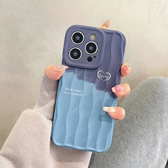 Cute Lucky Lines Heart Gradient Phone Case for iPhone 15 Pro Max, 14, 13, 11, and 12