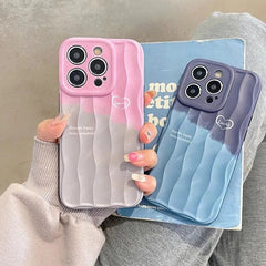 Cute Lucky Lines Heart Gradient Phone Case for iPhone 15 Pro Max, 14, 13, 11, and 12