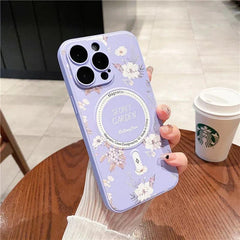 Cute Phone Case for iPhone 15, 11, 12, 13, 14, Pro Max, and 14 Plus with Printing of Magnetism Blossoms