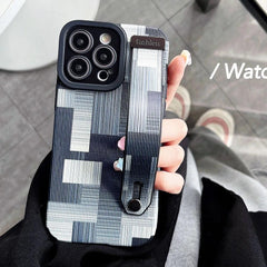 Cute Phone Case For iPhone 15, 14, 11, 12, 13 Pro Max, X and more - Gray Geometric Pattern