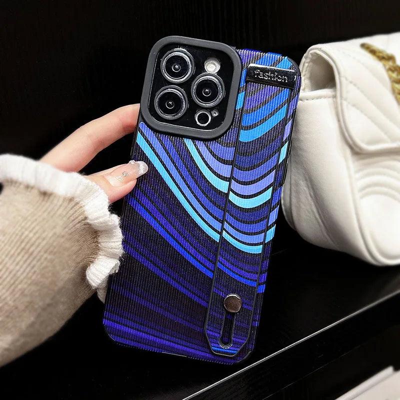 Cute Phone Case For iPhone 15, 14, 11, 12, 13 Pro Max, XR, XS Max, and more - Gradient Blue Stripe