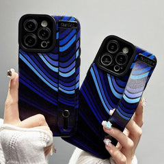 Cute Phone Case For iPhone 15, 14, 11, 12, 13 Pro Max, XR, XS Max, and more - Gradient Blue Stripe