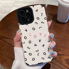 Cute Phone Case with Love Word Design for iPhone 11, 12, 13, 14 Pro Max, 15 Pro Max, X, XR, XS Max, 7, 8 Plus