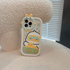 Cute Phone Cases for iPhone 11, 12, 13, 14 Pro Max & 14 Plus - Sweet Swimming Duck, TPU Transparent