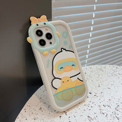 Cute Phone Cases for iPhone 11, 12, 13, 14 Pro Max & 14 Plus - Sweet Swimming Duck, TPU Transparent