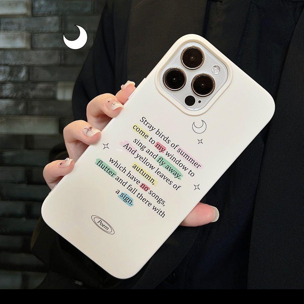 Cute Phone Cases for iPhone 14 13 12 11 Pro Max Xr Xs Max 7 8 14 Plus - Retro Starry Sky Romantic Poems Art