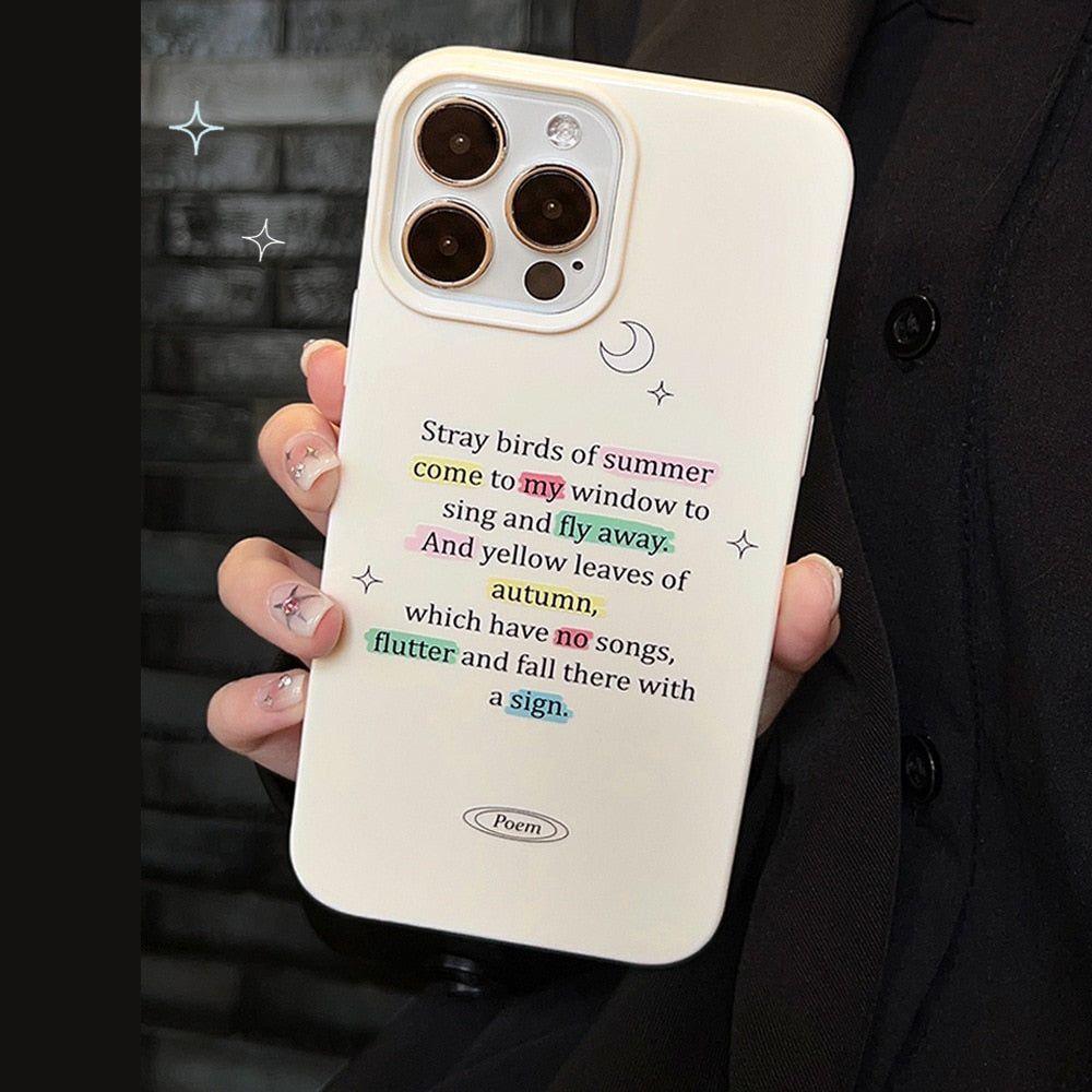 Cute Phone Cases for iPhone 14 13 12 11 Pro Max Xr Xs Max 7 8 14 Plus - Retro Starry Sky Romantic Poems Art