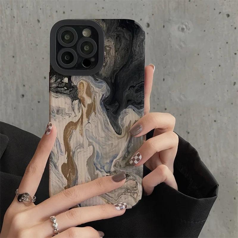 Cute Phone Cases for iPhone 15, 11, 13 Pro Max, 14 Plus, 12, XR, XS Max, X, 8, 7 Plus - Oil Painting