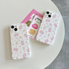 Cute Rabbit Pajamas Bear Cartoon Phone Cases for iPhone 11 Pro Max, 12, 13, 14